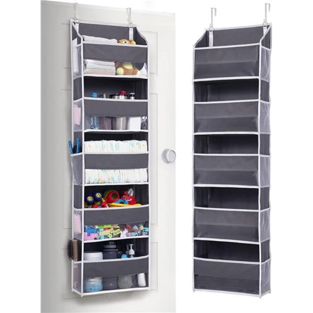 1-Pack Over Door Organizer with 5 Large Pockets 10 Mesh Side Pockets
